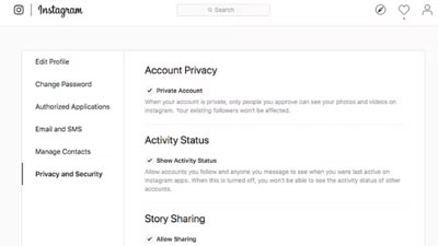 Настройки конфиденциальности в Instagram